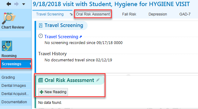 Documenting Patient's Oral Risk